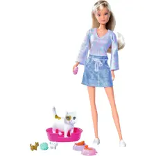 Simba Toys Steffi Love - Steffi barbie baba cicákkal baba
