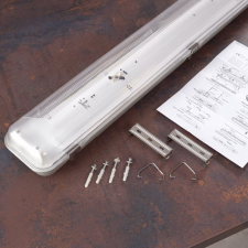 Simotrade Kft. Por és páramentes lámpatest 2xT8 LED fénycsőhöz IP65 1574mm műhely lámpa