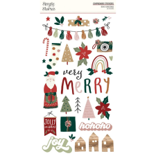 Simple Stories Chipboard matrica - Chipboard Stickers - Boho Christmas (1 ív) matrica
