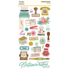 Simple Stories Chipboard matrica - Chipboard Stickers - Noteworthy (1 ív) matrica