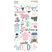 Simple Stories Chipboard matrica - Chipboard Stickers - Winter Wonder (1 ív) matrica