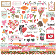 Simple Stories Heartstrings Matrica Cardstock Stickers 12&quot; (30 cm) 1 ív matrica