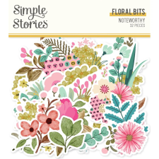 Simple Stories Kivágatok - Floral Bits & Pieces - Noteworthy (1 csomag) matrica