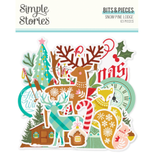Simple Stories Snow Pine Lodge Kivágatok Bits & Pieces 1 csomag matrica
