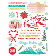 Simple Stories Snow Pine Lodge Matrica Rub-Ons 2 ív matrica