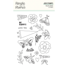 Simple Stories Szilikonbélyegző , Clear Stamps / Simple Stories Wildflower (1 csomag) bélyegző