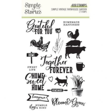 Simple Stories Szilikonbélyegző , Simple Stories Farmhouse Garden / Clear Stamps - (1 csomag) bélyegző