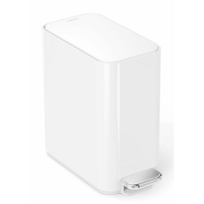  Simplehuman Keskeny pedálos szemetes, 5 l, fehér acél (838810025995 ) szemetes