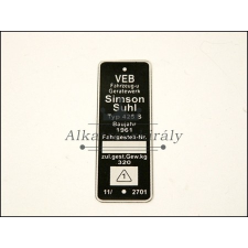 SIMSON TÍPUSTÁBLA /425S/ /SIMSON - 250 egyéb motorkerékpár alkatrész