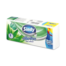 Sindy papír zsebkendő 3 rétegű, 100db aloe vera (KPC31001167) (KPC31001167) higiéniai papíráru
