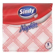 Sindy Szalvéta SINDY 1 rétegű 45 lapos 33x33 cm piros kockás papírárú, csomagoló és tárolóeszköz