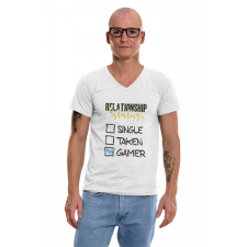  Single Taken Gamer - Férfi V Nyakú Póló férfi póló