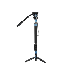Sirui P-424FS carbon monopod 3 lábú állványtalppal és VH-10 fluid videofejjel monopod