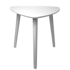  Skandináv fehér háromszög dohányzóasztal MDF lap, tölgy láb, 45 cm bútor