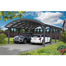Skanholz Kétállásos garázs pavilon polikarbonát tetővel 635 x 755 cm kétállásos, Antracit szürke RAL7016 kerti bútor