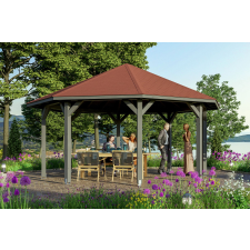 Skanholz Nyolcszögletű kerti pavilon Nice371 630 cm átmérő, Agyagszürke RAL7015 kerti bútor