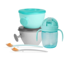 Skip hop Easy-Feed Étkezési készlet - Zöld/Szürke ( 5 darabos) (9K212910) tányér és evőeszköz