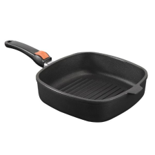 SKK Titánium szögletes grillserpenyő 26x26/8 cm, indukciós, levehető fogantyúval edény