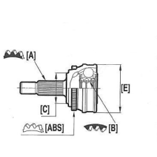  Skoda Fabia 1 féltengelycsukló (kerék felől) - Hart (15-0403) autóalkatrész
