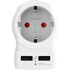 Skross hálózati csatlakozó átalakító-USA, beépített USB töltővel (1.500281) (SKR1.500281) kábel és adapter