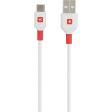 Skross USB-A - USB C adatkábel 120cm fehér-piros (SKCA0002A-C120CN) kábel és adapter