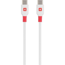 Skross USB-C - USB-C adatkábel 120cm fehér-piros (SKCA0008C-C120CN) (SKCA0008C-C120CN) kábel és adapter