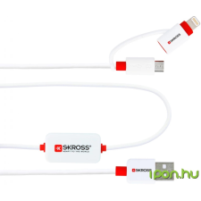Skross USB Lightning és Micro USB Töltő/adatkábel Fehér 1m SKR-2IN1CABLE kábel és adapter