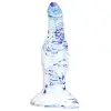  Skurix – prémium fehér-kék dildó 19 cm hosszú