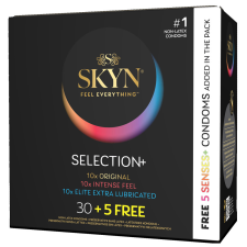 Skyn Selection+ 30+5 darab latexmentes óvszer, változatos tulajdonságokkal óvszer