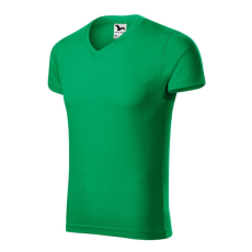  Slim Fit V-neck póló férfi fűzöld 2XL