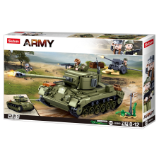 Sluban Army WWII - 2 az 1-ben M26 Pershing közepes harckocsi építőjáték készlet barkácsolás, építés