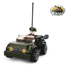 Sluban kompatibilis építőkészlet Army 8into1M38-B0587F Jeep 82 db barkácsolás, építés