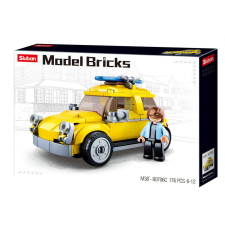 Sluban Model Bricks - Volskwagen bogár építőjáték készlet barkácsolás, építés