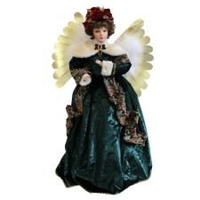  Smaragdzöld világító karácsonyi tündér 84cm karácsonyi dekoráció