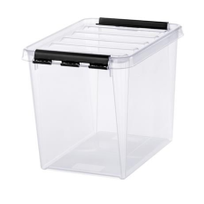 SMARTSTORE Mûanyag tárolódoboz, 14 liter, fekete fogantyúkkal, SMARTSTORE "Classic 11", átlátszó -... bútor