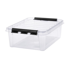 SMARTSTORE Mûanyag tárolódoboz, 21 liter, fekete fogantyúkkal, SMARTSTORE "Classic 24", átlátszó -... bútor