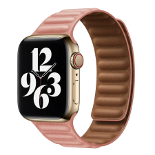 Smartwatcherz Apple Watch Mágneses Bőr Szíj - Rózsaszín, 44/45/46/49mm okosóra kellék