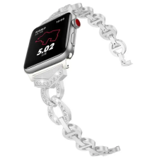 Smartwatcherz Apple Watch Pearl Steel Rozsdamentes Acél Szíj - Ezüst, 44/45/46/49mm okosóra kellék