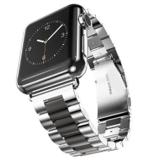 Smartwatcherz Apple Watch Steel Fit Rozsdamentes Acél Szíj - Ezüst-fekete, 40/41/42mm okosóra kellék