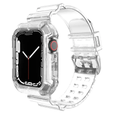 Smartwatcherz Átlátszó Szilikon Apple Watch Szíj és Tok - Átlátszó, 40/41/42mm okosóra kellék