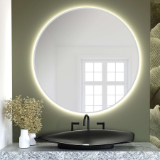 Smartwoods Bright tükör 90x90 cm kerek világítással fehér 5904107900360 fürdőszoba kiegészítő