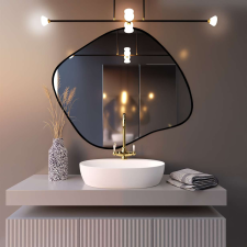 Smartwoods Tiny Borderbright tükör 90x77 cm világítással fekete 5904107902586 fürdőszoba kiegészítő
