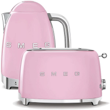 Smeg 50's Retro Style vízforraló 1,7 l LED kijelző rózsaszín + SMEG 50's Retro Sty kenyérpirító vízforraló és teáskanna