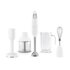SMEG BOTMIXER SZETT, retro, fehér, tartalma: botmixer, keverőedény, pürésítő feltét, habverő, aprító botmixer