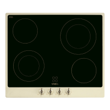 Smeg KERÁMIA FŐZŐLAP, Colonial design, 60 cm, 4 főzőzóna, bézs főzőlap
