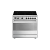 Smeg SZABADONÁLLÓ TŰZHELY, Classica design, 90 cm, 1 sütőtér, indukciós főzőlap, matt fekete gombok, inox