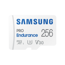 SMG PCC SAMSUNG Memóriakártya, PRO Endurance microSD kártya 256GB, CLASS 10, UHS-I (SDR104), + SD Adapter, R100/W40 memóriakártya