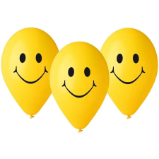  Smilies Yellow léggömb, lufi 5 db-os 12 inch (30 cm) party kellék
