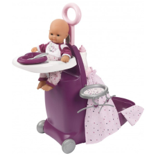 Smoby Baby Nurse: 3 az 1-ben babacenter - lila játékbaba felszerelés