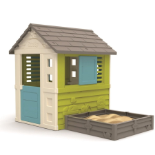 Smoby Kerti házikó négyzet alakú homokozóval/virágágyással kerti játszóház
